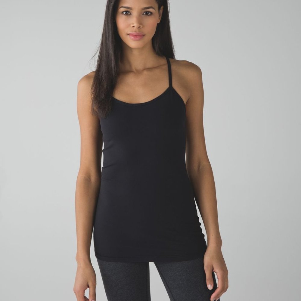 Lululemon Power Y Tank Size 6 Black